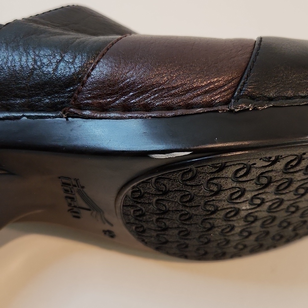 Dansko Tenley Black Brown Leather Comfort Slip On Clogs Womens EU 42 US 11.5 EUC - Picture 9 of 14